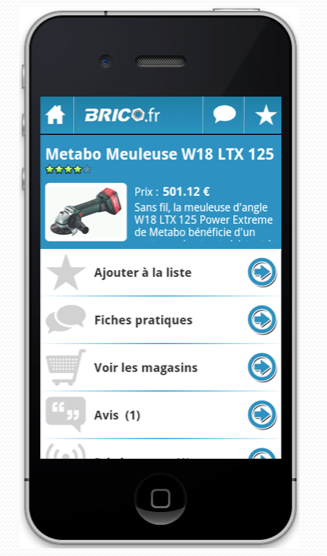 Application brico.fr sur iPhone